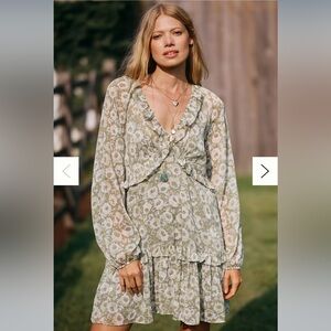 @loverlygrey x Anthropologie Puff-Sleeve Ruffle Mini Dress 2x